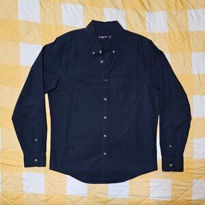 A&F Abercrombie Oxford Button-down Shirt 98% Cotton Black Size MEDIUM